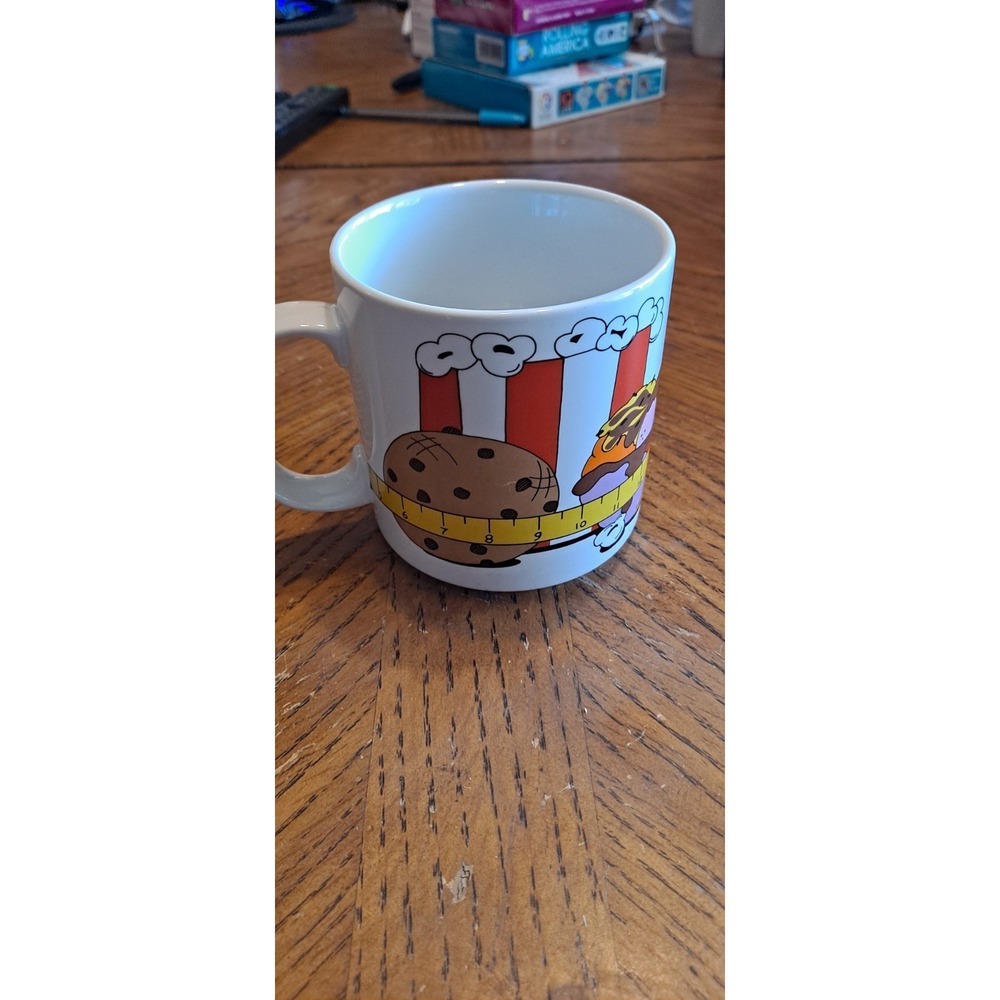 Vintage 1985 United China & Glass Co  Ceramic Mug THINK THIN Food Art By Feight - Picture 3 of 5